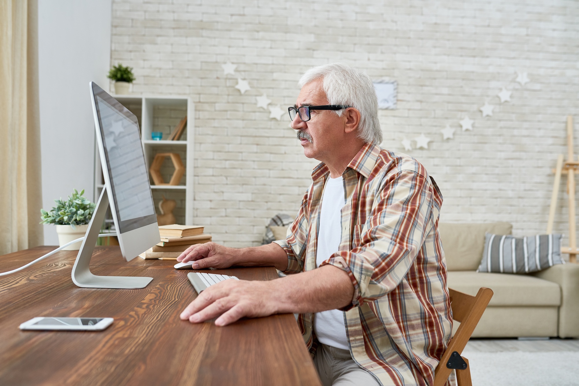 Man Working On Computer